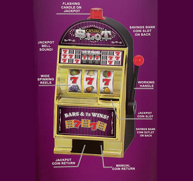 realistic slot machine bank