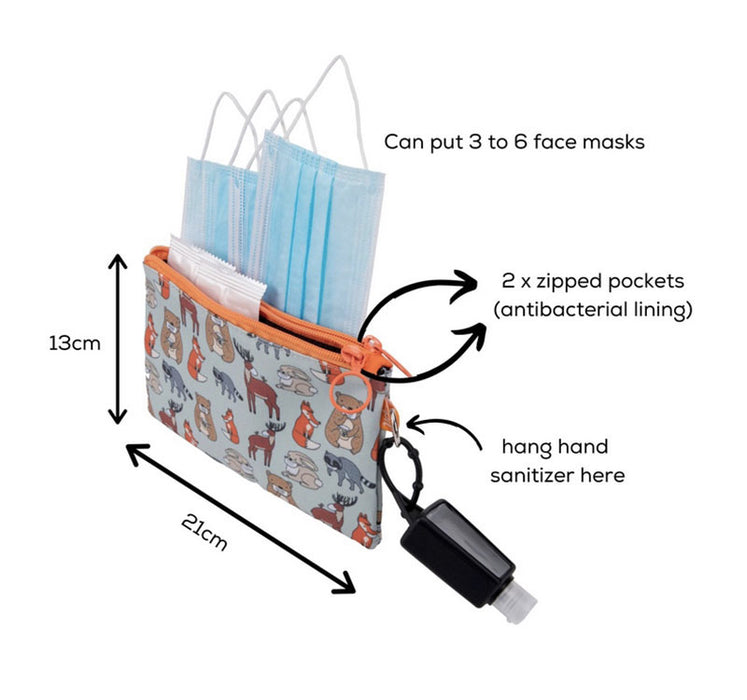 animals masked face masks pouch