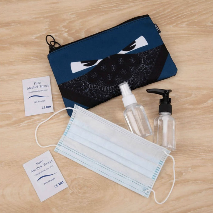blue bandit face masks pouch