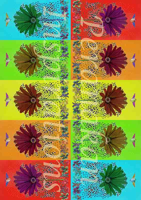 zinnia collage gift wrapper (10 sheets)