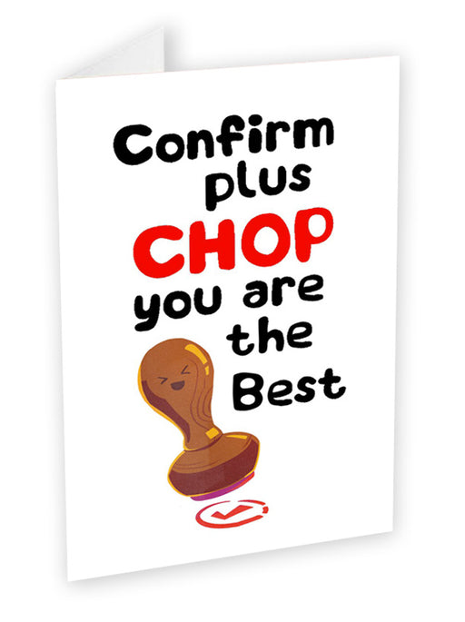 confirm plus chop card