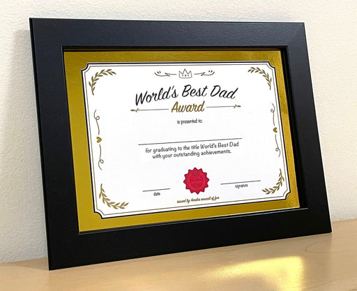 world's best dad certificate