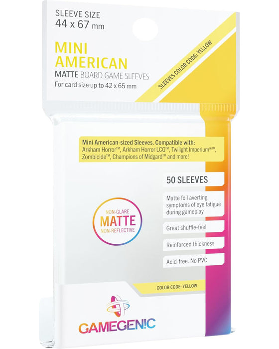 gamegenic mini american sleeves 50pcs - 44x67mm matt