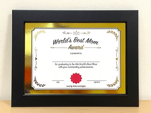 world's best mom certificate