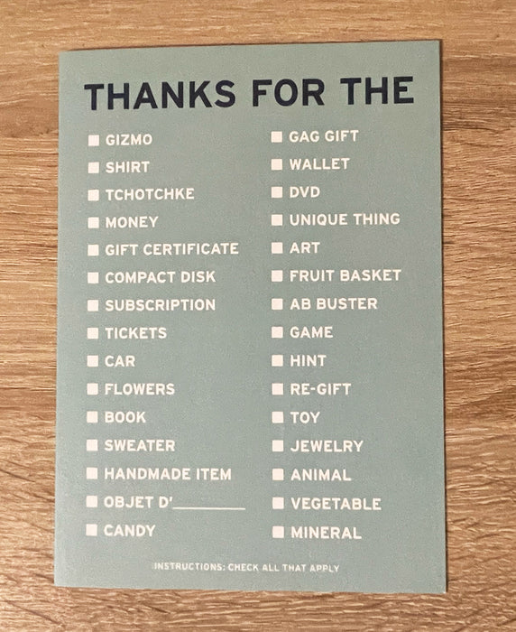 thanks card