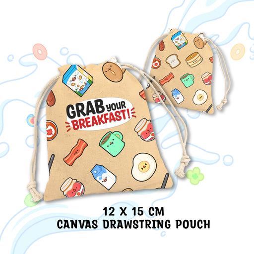 grab your breakfast drawstring pouch