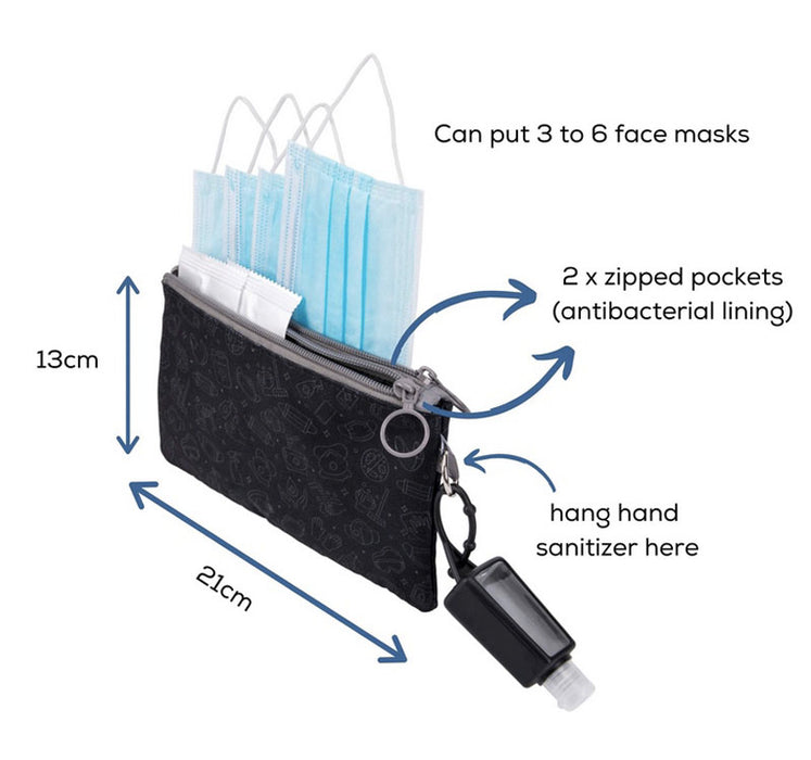 black face masks pouch