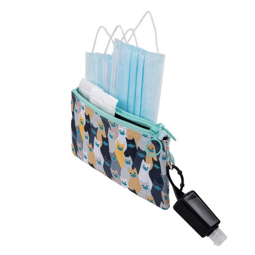 cats masked face masks pouch