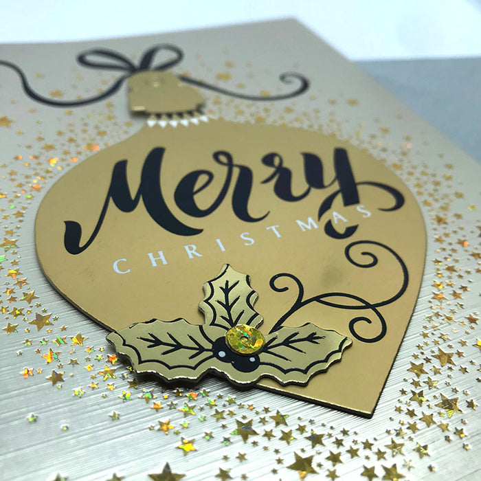 gold bauble card