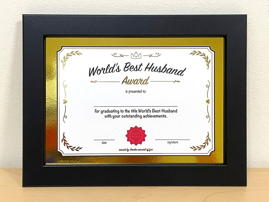 world's best husband certificate