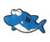 smiley shark fridge magnet