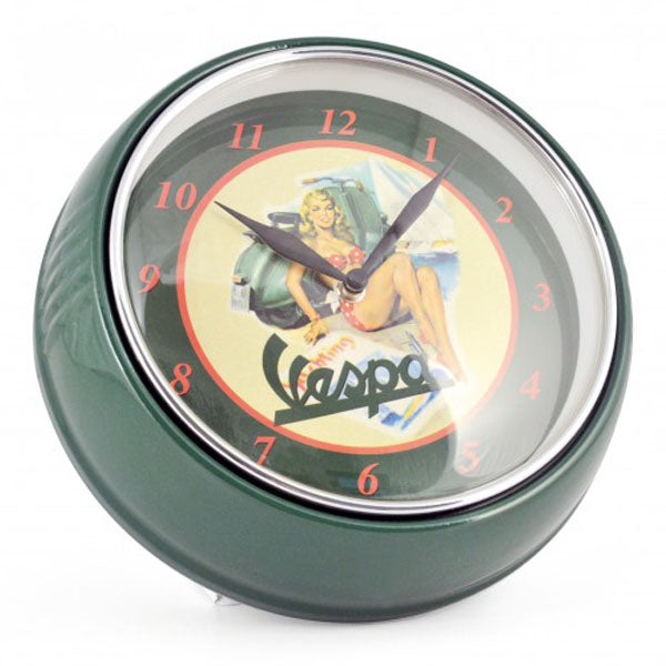 vespa green wall clock